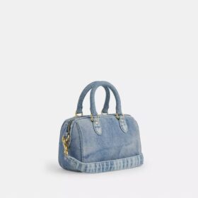 Mini Rowan-crossbody-veske i «Loved Denim» med anheng