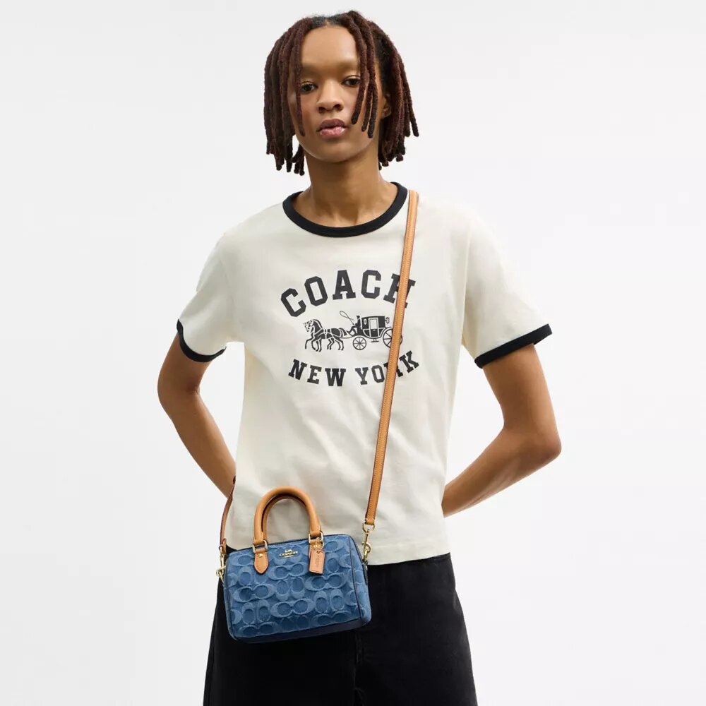 Mini Rowan-crossbody-veske i signaturdenim