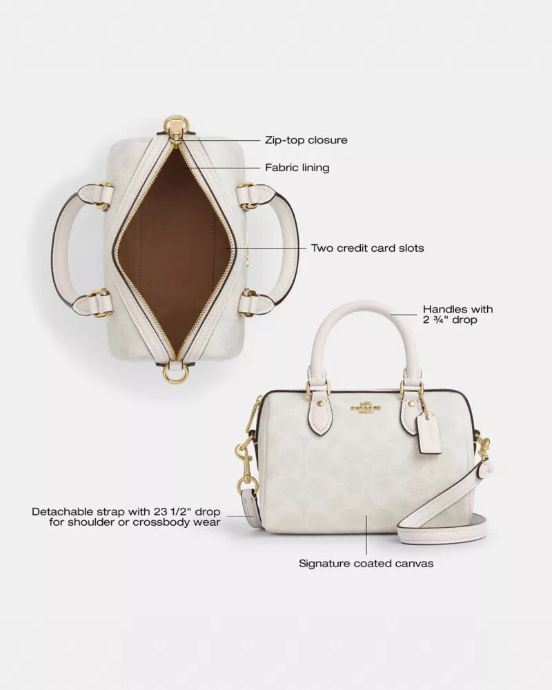 Mini Rowan-crossbody-veske i Signature Canvas