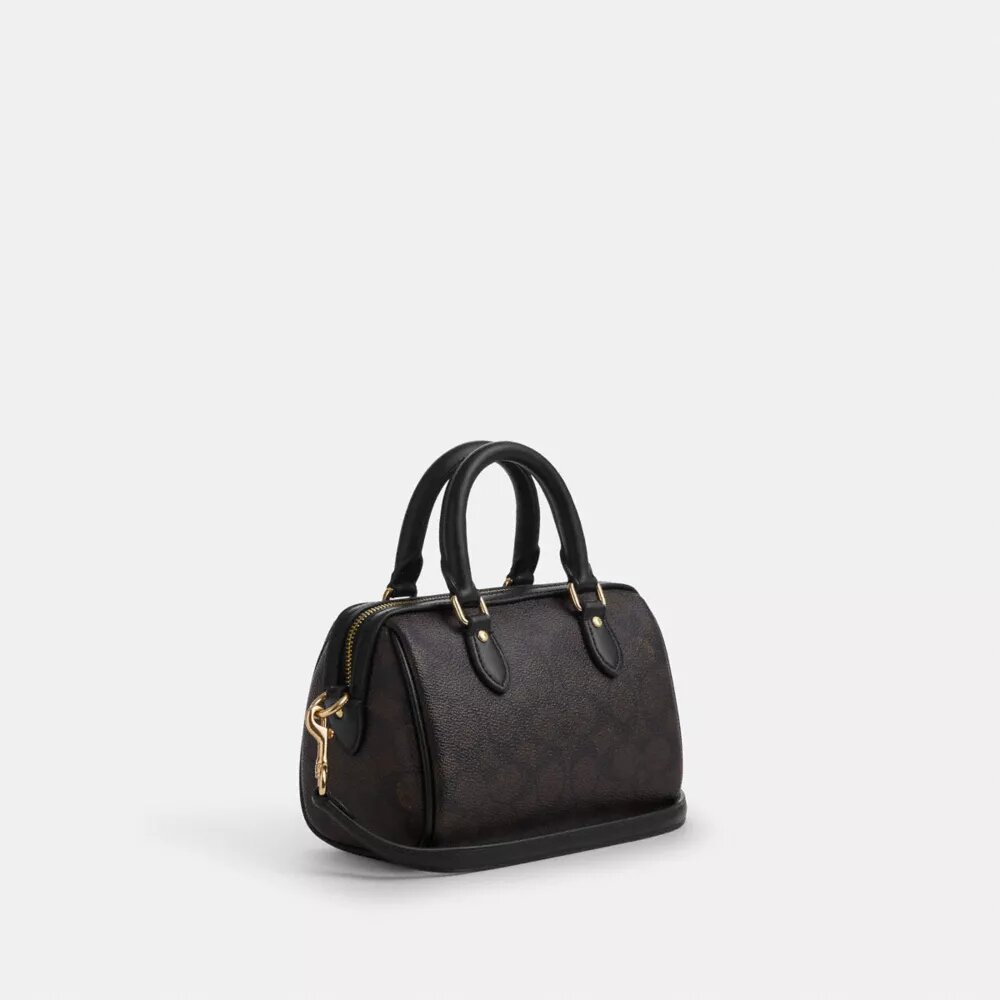 Mini Rowan-crossbody-veske i Signature Canvas