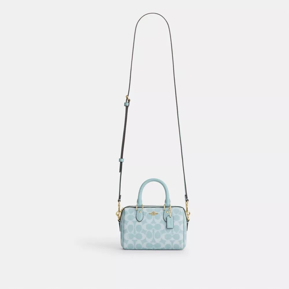 Mini Rowan-crossbody-veske i Signature Canvas