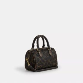Mini Rowan-crossbody-veske med kryssrem i «Loved Signature Canvas»-kanvas med anheng