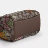 Mini Rowan-crossbody-veske med kryssrem i signaturjacquard med blomsterbroderi