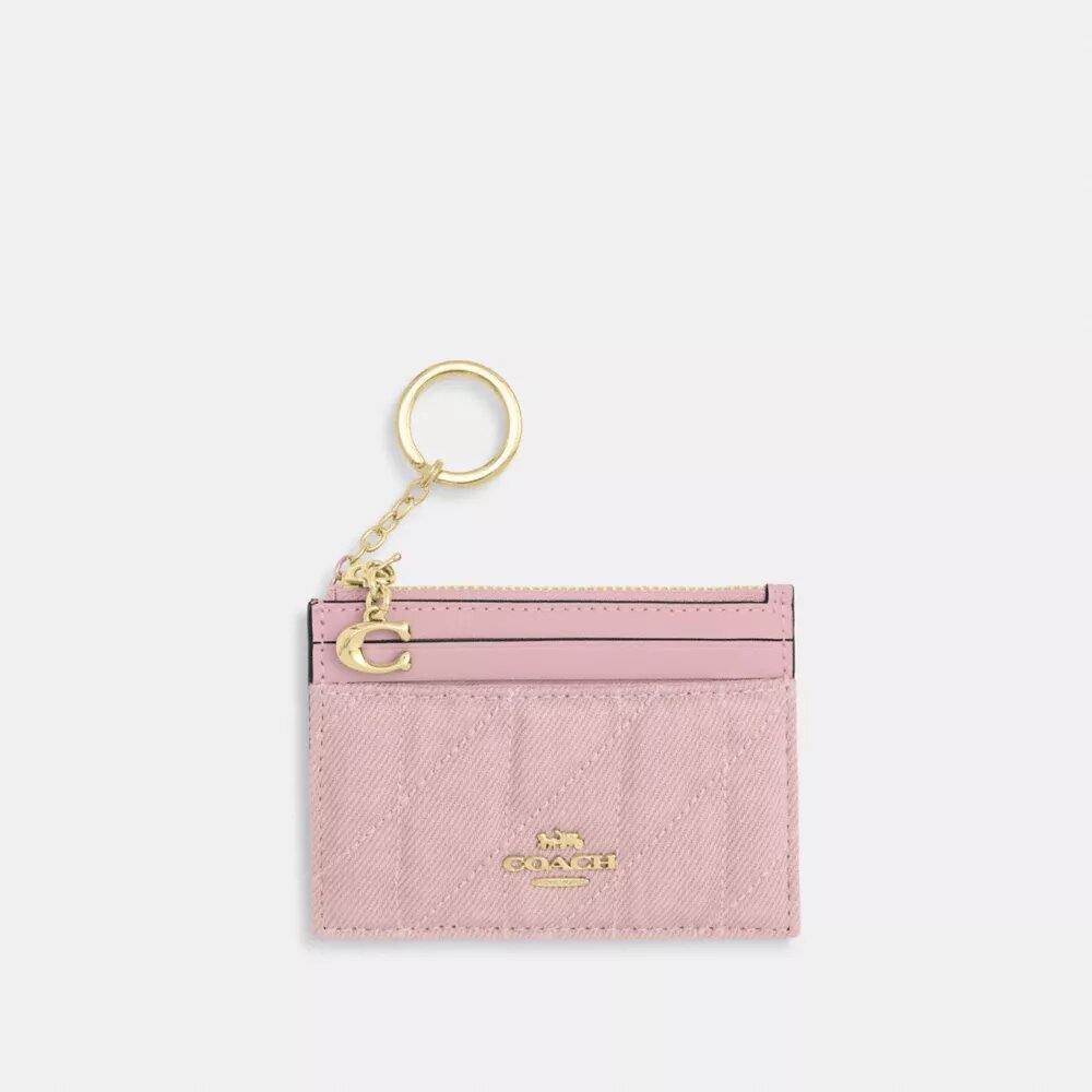 Mini Skinny ID-etui i «Loved Denim» med vattering og anheng