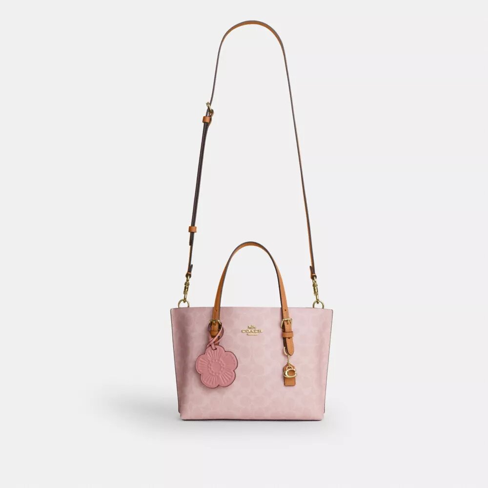 Mollie-tote-veske 25 i Signature Canvas med anheng