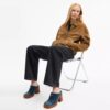 Mules med skulpturert C-logo og hæl i «Loved Denim»