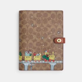 Notatbok i Signature Canvas med juletog-motiv