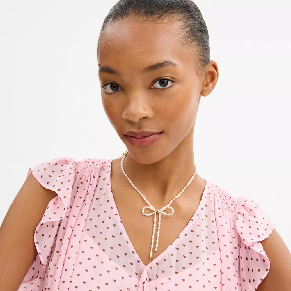 Perle-sløyfe-choker