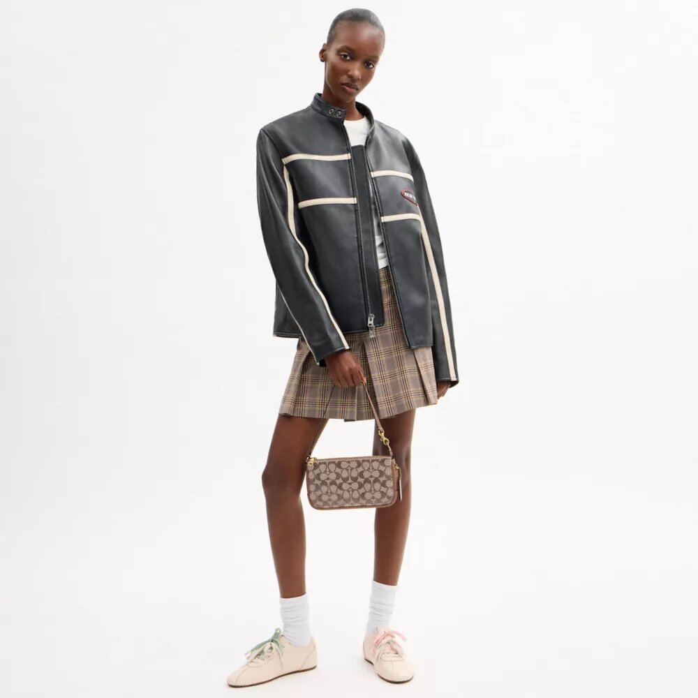 Plaza-veske i Crystal Signature-jacquard