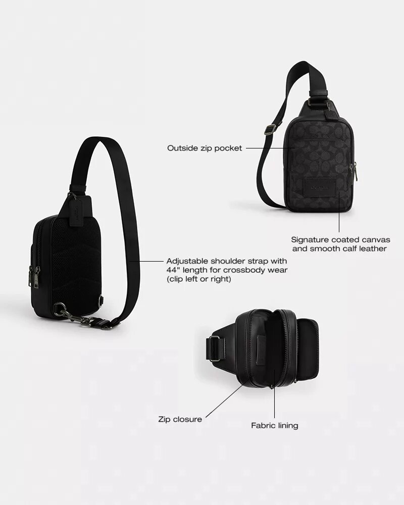 Racer Sling Pack i Signature Canvas