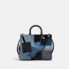 Rogue-vesker med patchwork av gjenbrukt denim