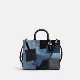 Rogue-vesker med patchwork av gjenbrukt denim