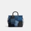 Rogue-vesker med patchwork av gjenbrukt denim