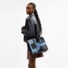 Rogue-vesker med patchwork av gjenbrukt denim
