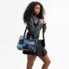 Rogue-vesker med patchwork av gjenbrukt denim