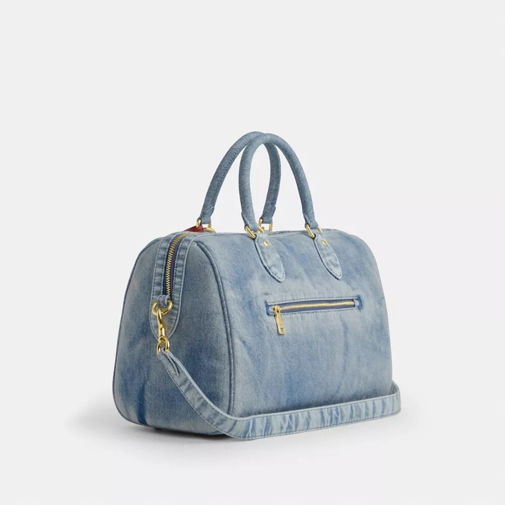 Rowan stor skulderveske i «Loved Denim» med anheng