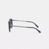 Rund solbrille i strukturert metall