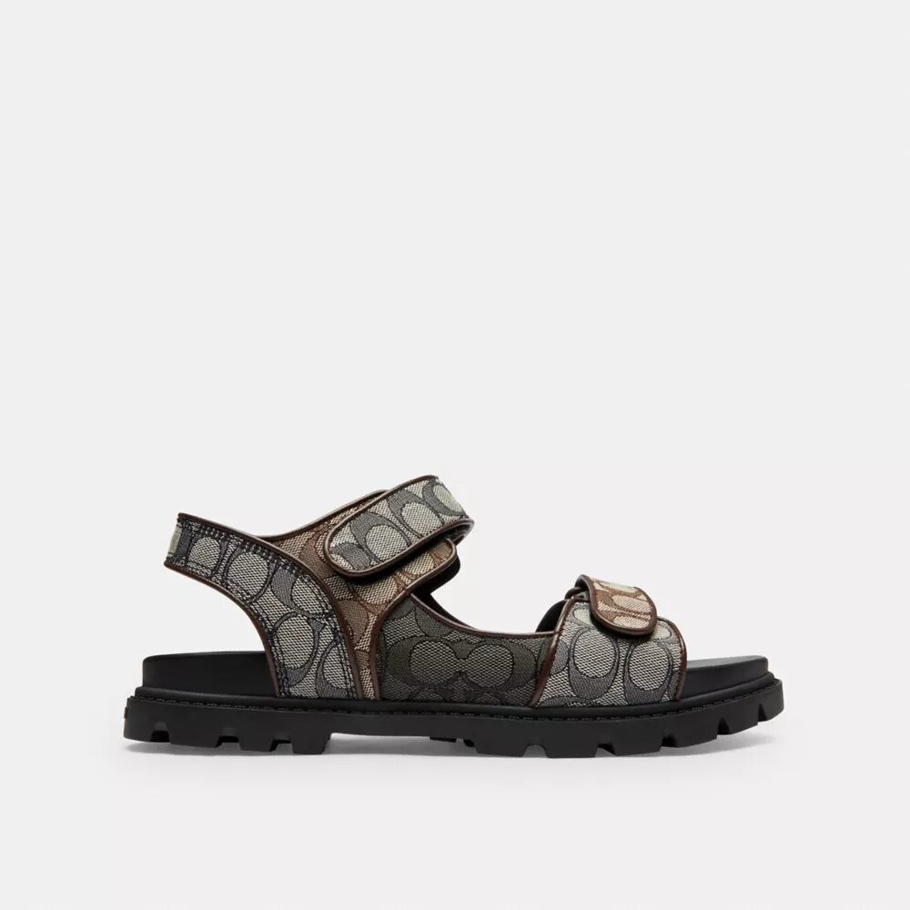 Sandal med to stropper i vår karakteristiske jacquard