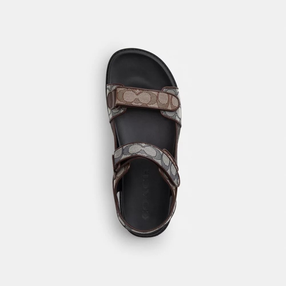 Sandal med to stropper i vår karakteristiske jacquard