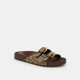 Sandaler med to spenner i vår karakteristiske jacquard