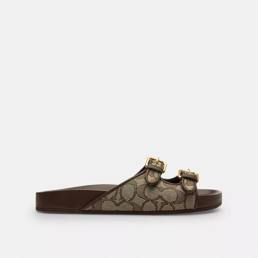 Sandaler med to spenner i vår karakteristiske jacquard