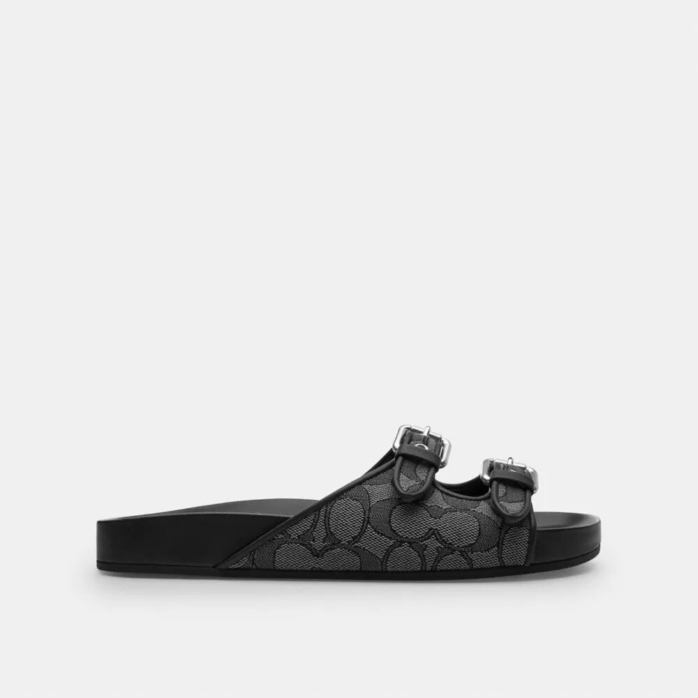 Sandaler med to spenner i vår karakteristiske jacquard
