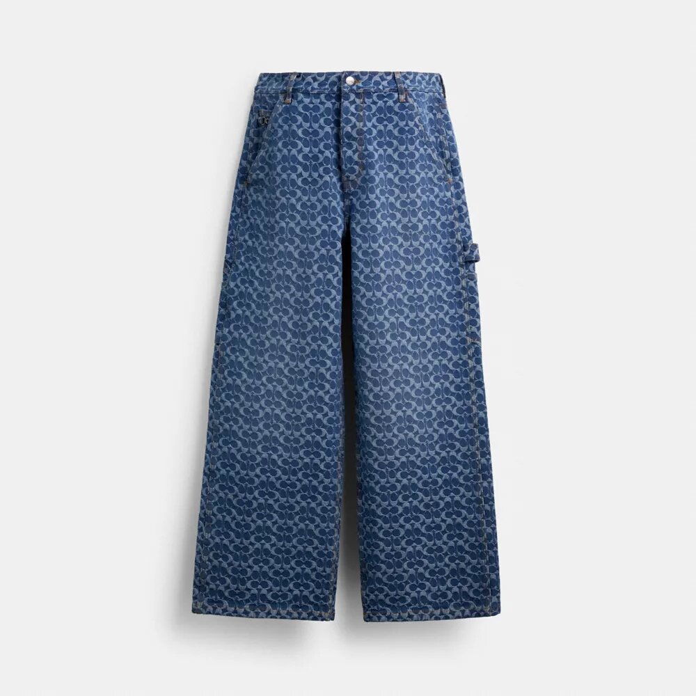 Signatur-denim-tømmerbukser i økologisk bomull