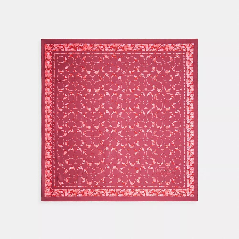 Signatur-silkesjal med Rose Meadow-mønster