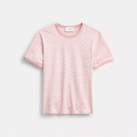 Signatur-T-shirt med ringersøm i økologisk bomull