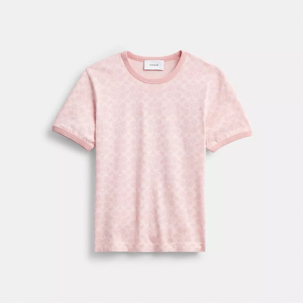 Signatur-T-shirt med ringersøm i økologisk bomull