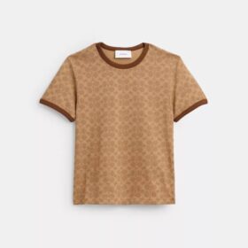 Signatur-T-shirt med ringersøm i økologisk bomull