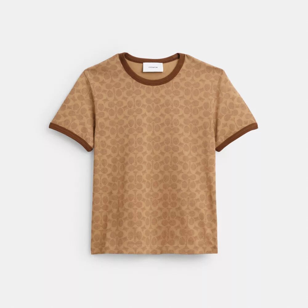 Signatur-T-shirt med ringersøm i økologisk bomull