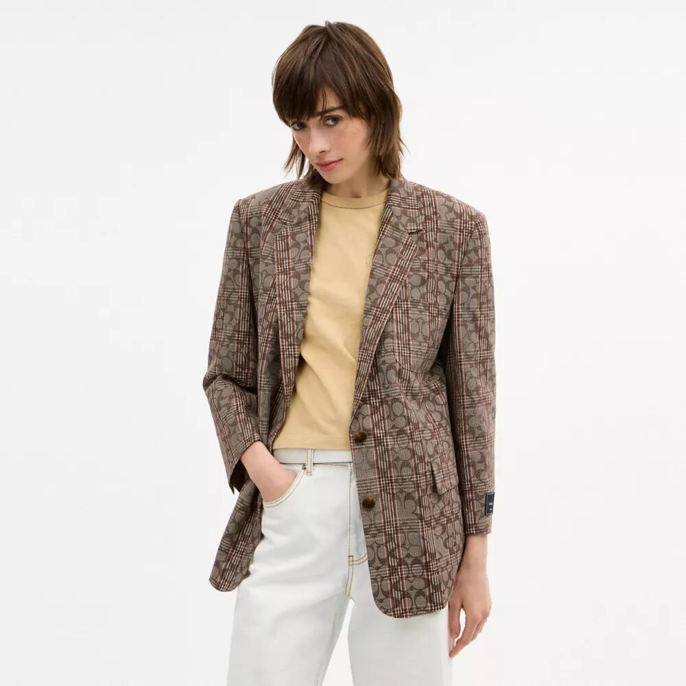 Signature C-rutet blazere med én rad knapper