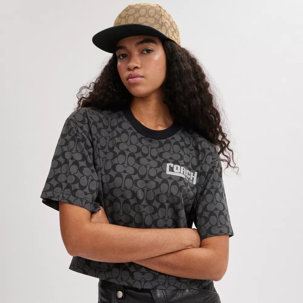 Signature Jacquard-hatt med flat brem