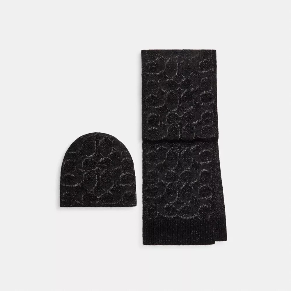 Signature Metallic-gavesett med lue og skjerf