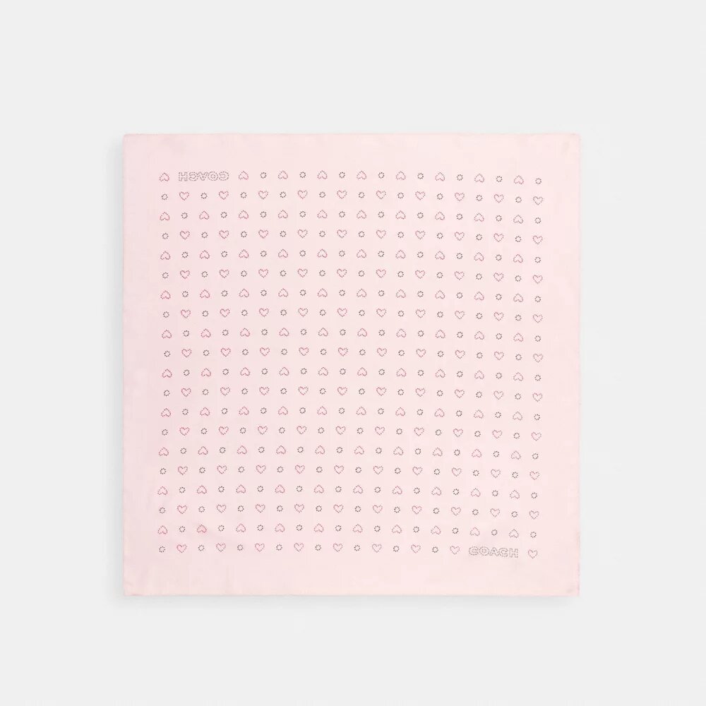 Silkebandana med prikkete hjerteprint