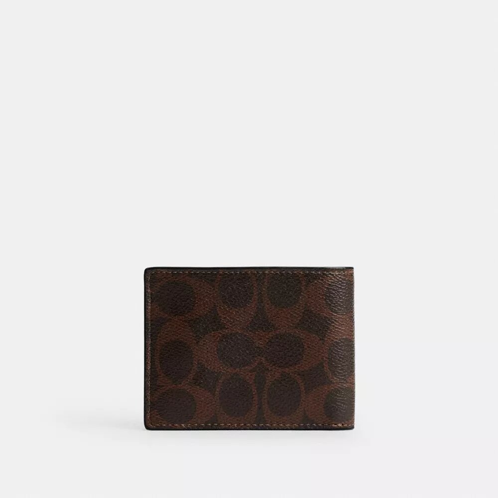 Slank lommebok i Signature Canvas