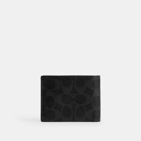 Slank lommebok i Signature Canvas