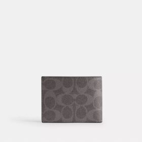 Slank lommebok i Signature Canvas
