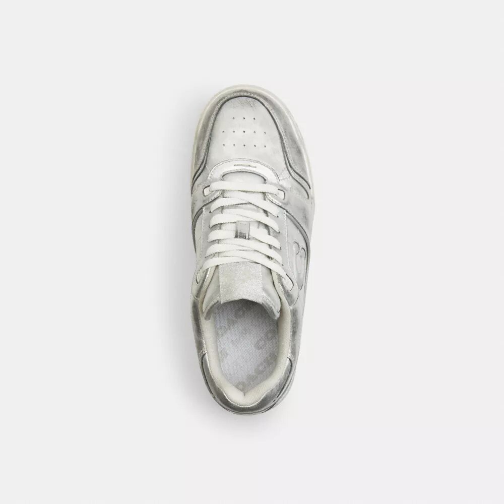 Soho-sneakers i slitt metallisk skinn