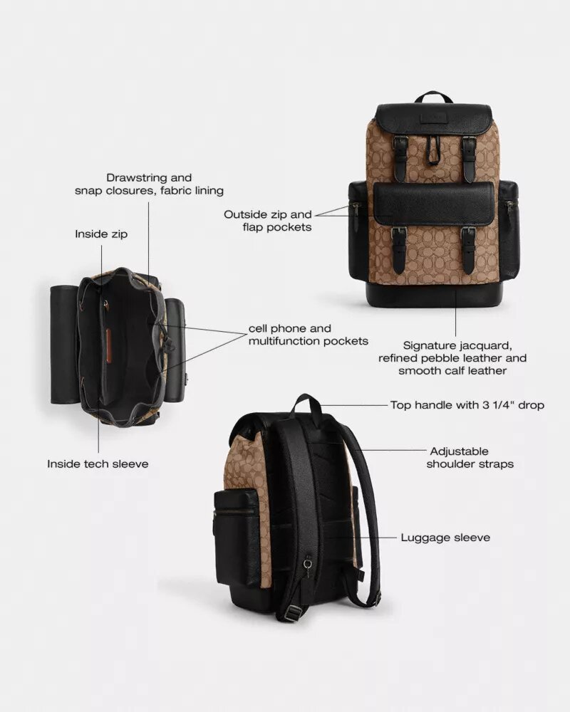 Sprint-ryggsekk i signatur-jacquard