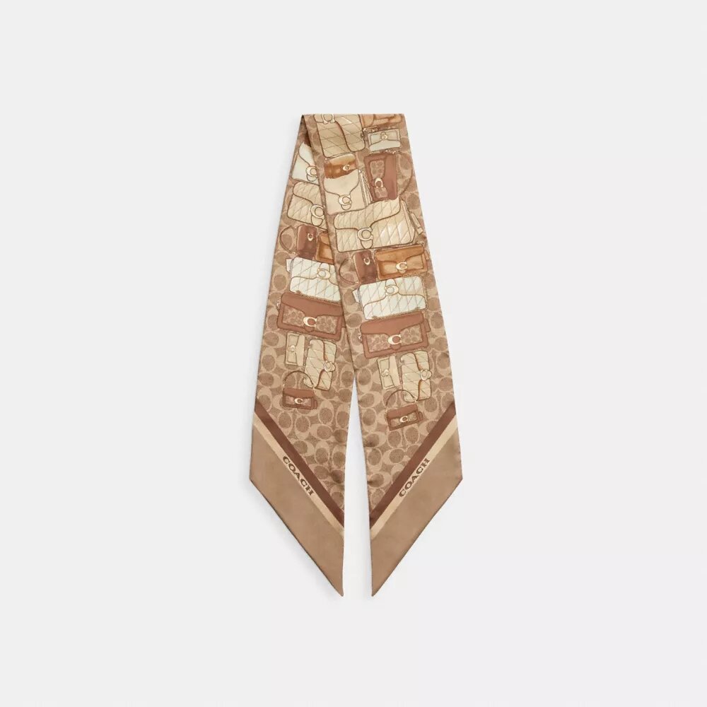 Stacked Tabby Vesker-trykk, smalt silkeskjerf