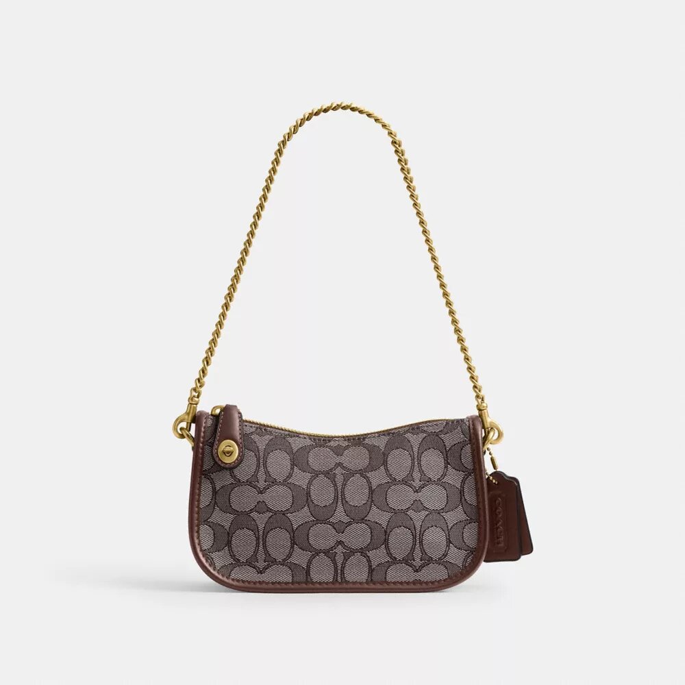Swinger-vesker 20 med kjede i signaturjacquard