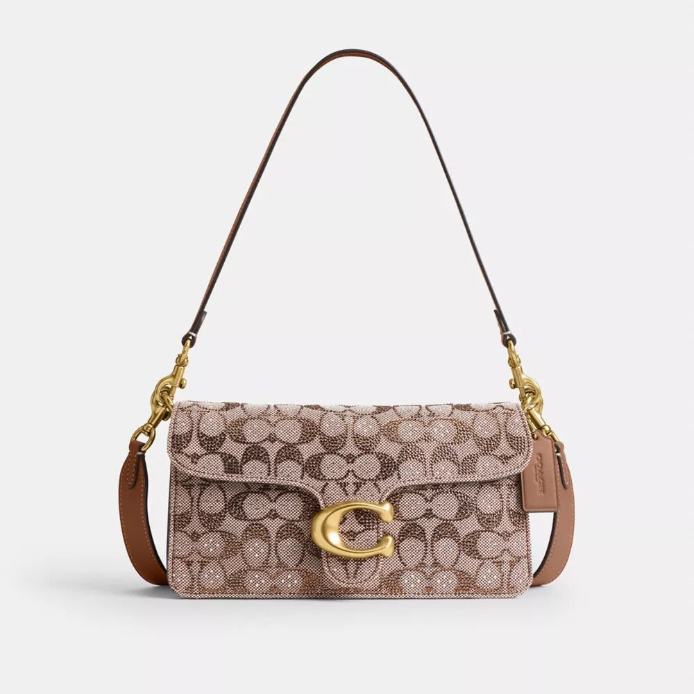 Tabby skulderveske 26 i Crystal Signature Jacquard