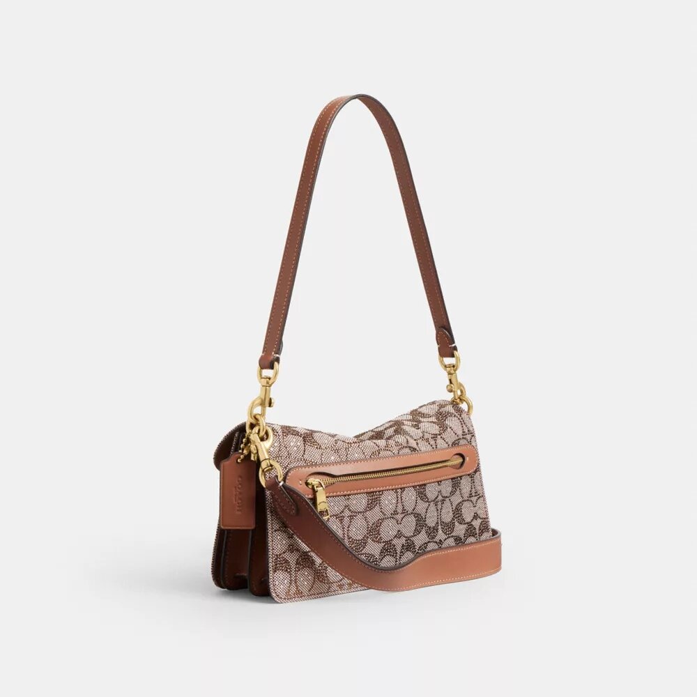 Tabby skulderveske 26 i Crystal Signature Jacquard