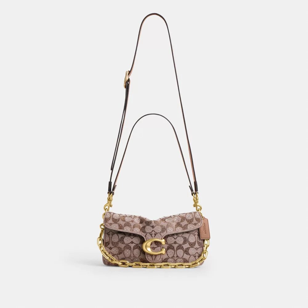 Tabby skulderveske 26 i Crystal Signature Jacquard