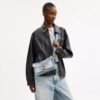 Tabby skulderveske 26 med patchwork av gjenbrukt denim