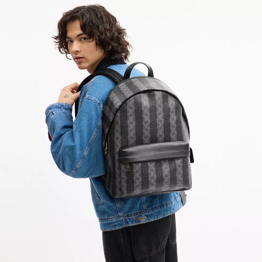 Taylor-ryggsekk i Signature Canvas med striper