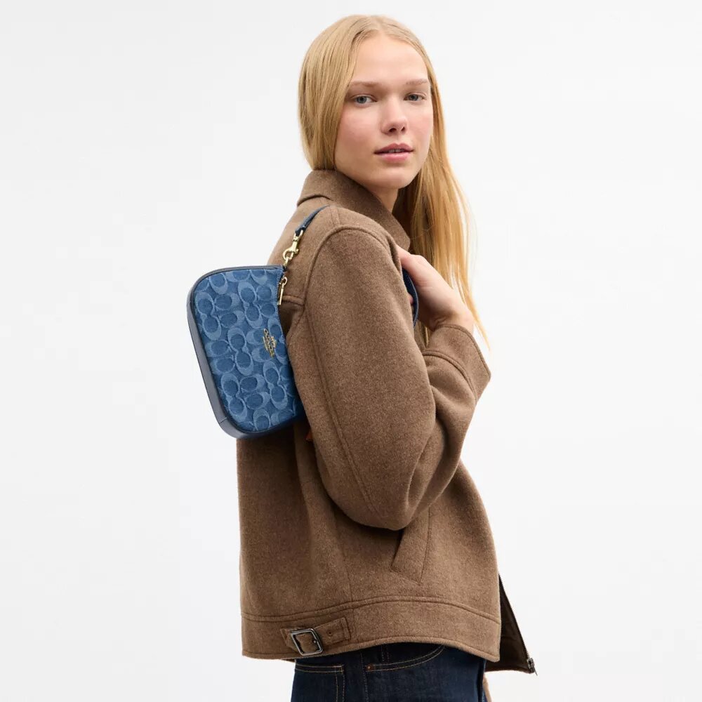 Teri Mini-veske med kryssrem i signaturdenim