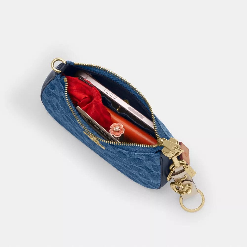 Teri Mini-veske med kryssrem i signaturdenim